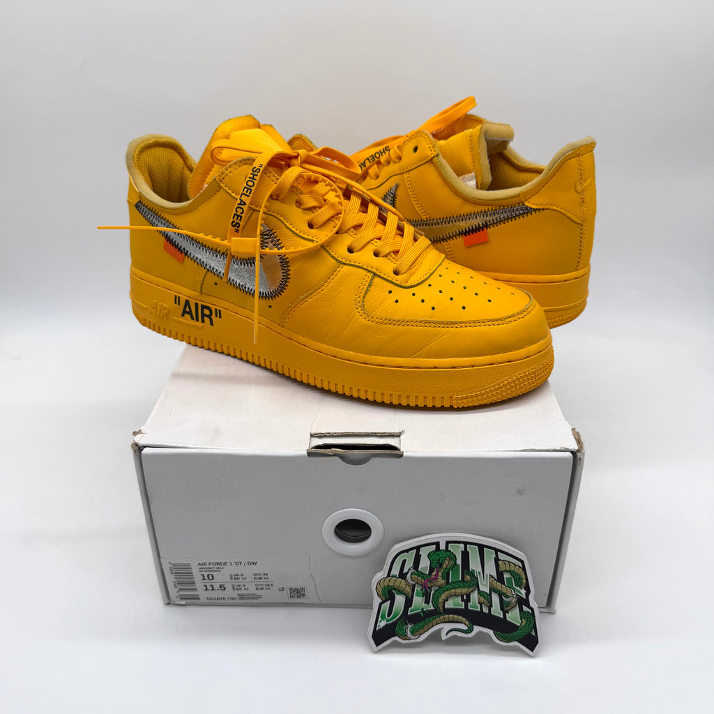NIKE AIR FORCE 1 X OFF-WHITE UNIVERSITY GOLD ICA 2021